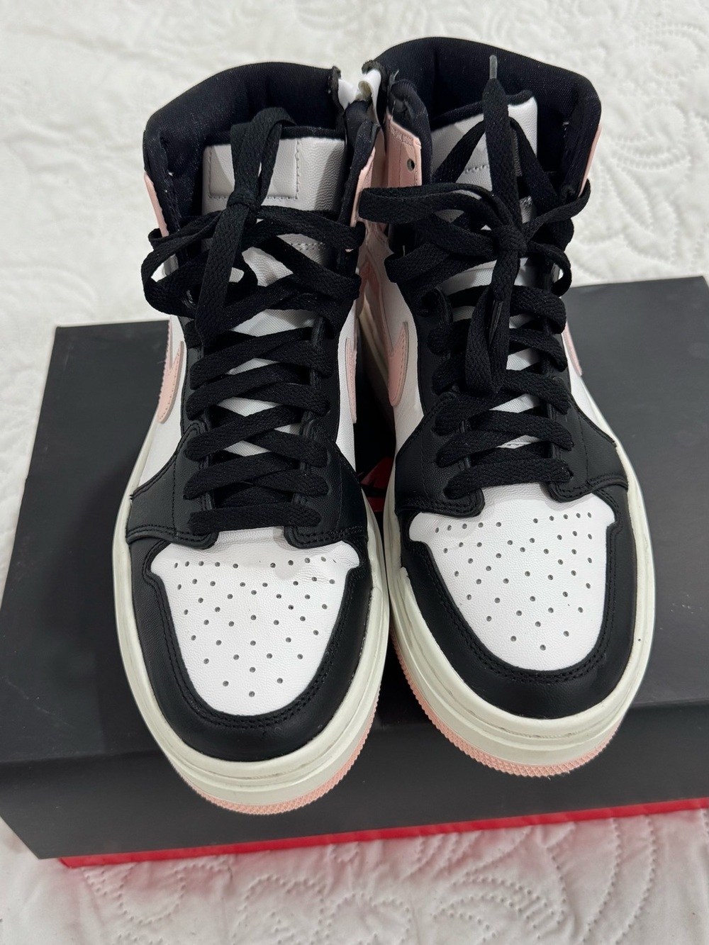 Nike Women's High-Top Sneakers in Black, White & Pink - Picture 4 of 10